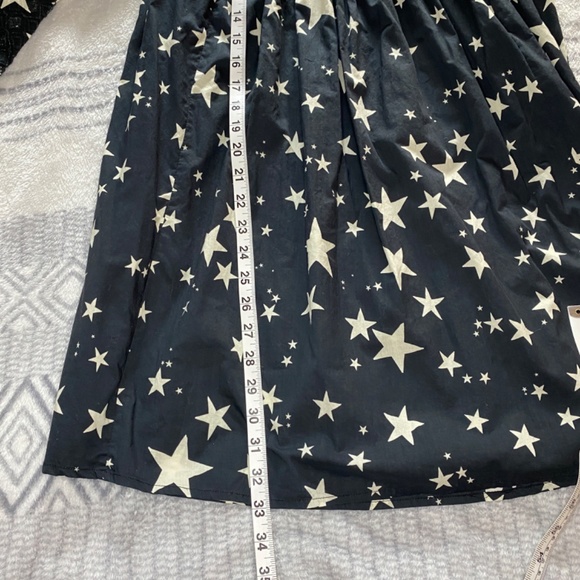 Farm Rio Stardust Mini Dress Eyelet Ruffle Star Print Babydoll Size S - Picture 4 of 12